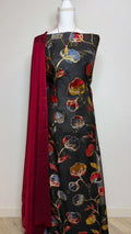 Floral Luxury Maqbal Collection - Burgundy
