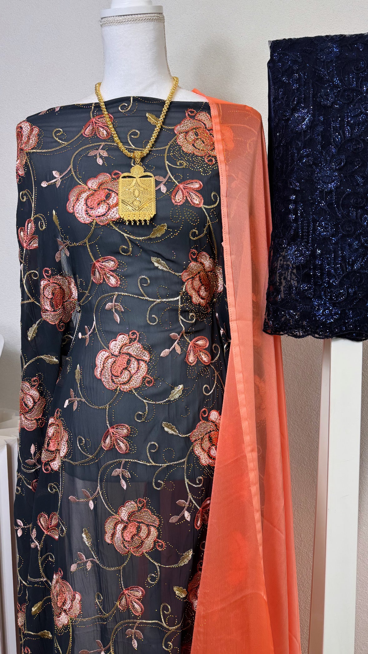 Pearl Floral Dirac Set - Dark Blue