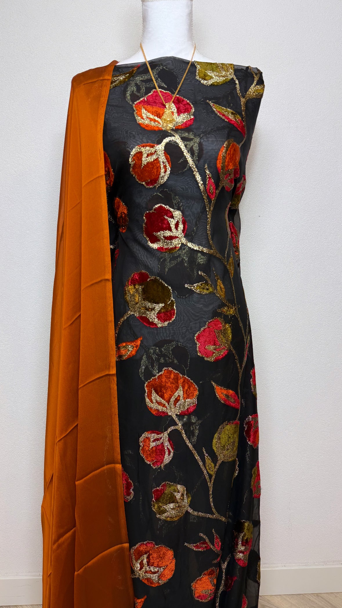 Floral Luxury Maqbal Collection - Orange